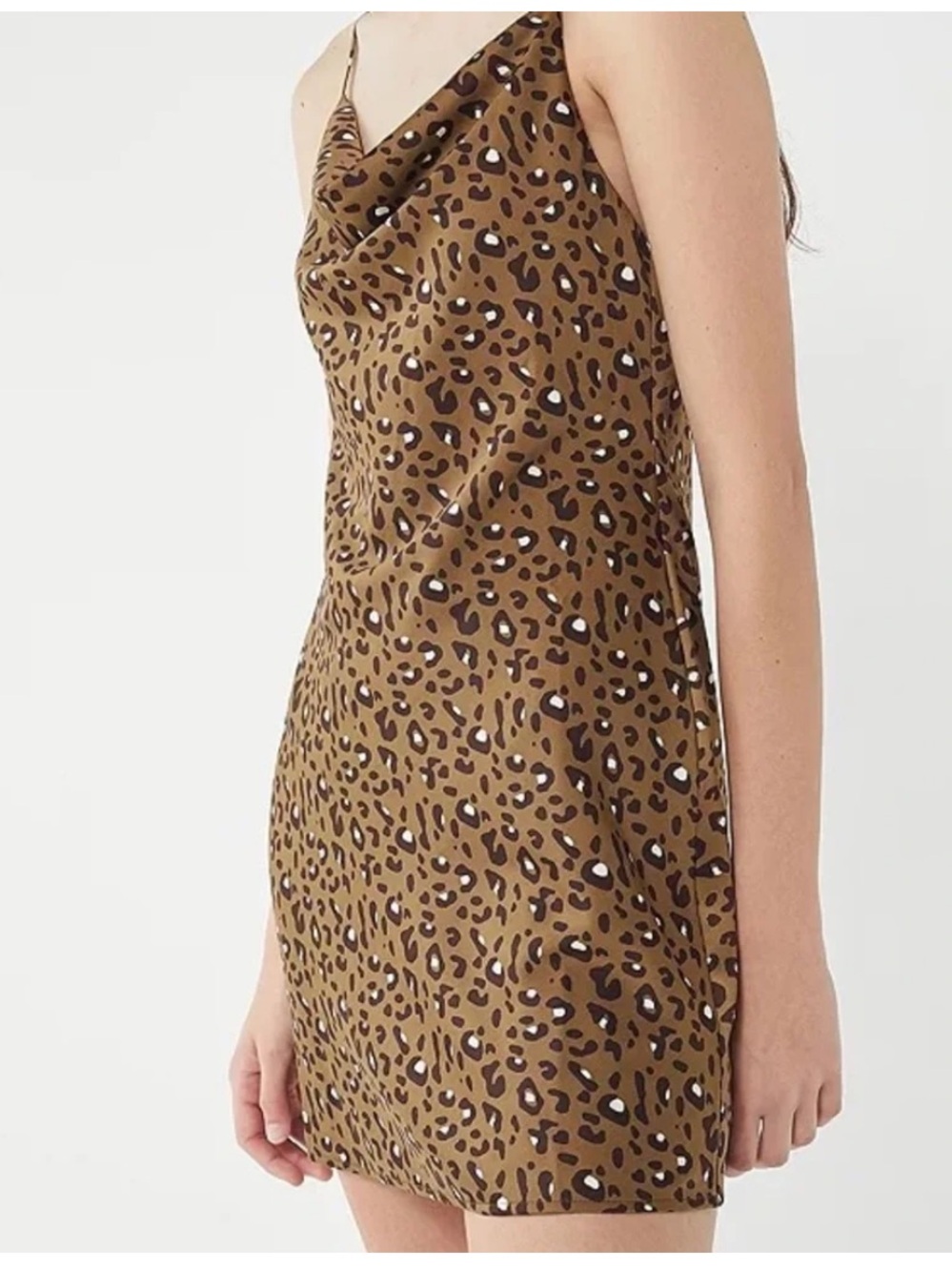 Urban Outfitters Brown Leopard Print Cowl Mini Dress
